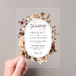 Einladung zur Hochzeit von Boho floralen Acrylrahm