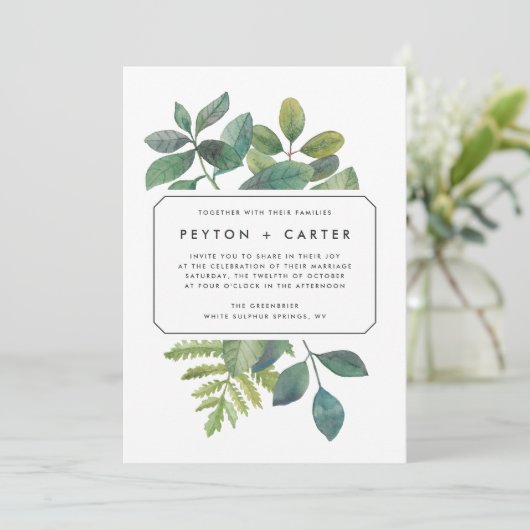 Einladung zur Hochzeit von Botanica (Stehend Vorderseite)