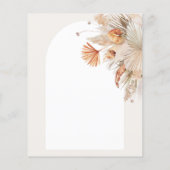 Einladung zur Hochzeit von botanischem Pampasgras Flyer (Hinten)