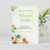 Einladung zur Hochzeit von Braunen und Grünen Blum (Stehend Vorderseite)