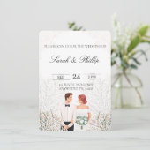 Einladung zur Hochzeit von Braut und Gräuel (Stehend Vorderseite)