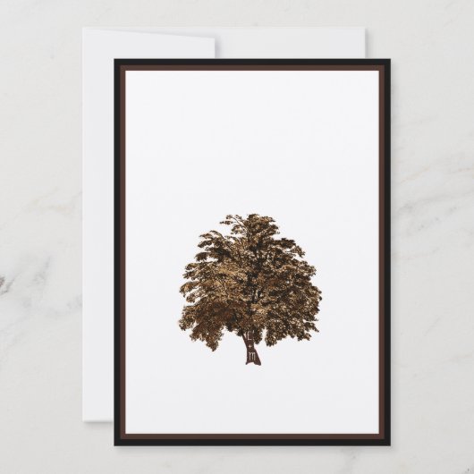 Einladung zur Hochzeit von Brown Oak Tree (Rückseite)