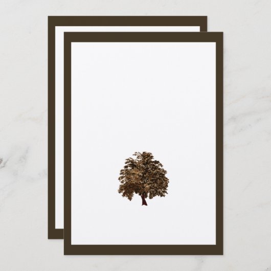Einladung zur Hochzeit von Brown Oak Tree (Vorne/Hinten)