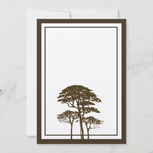 Einladung zur Hochzeit von Brown Oak Tree (Vorderseite)