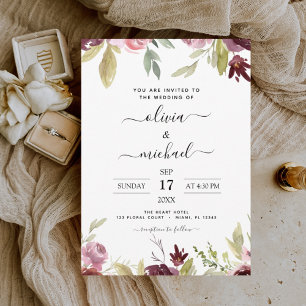 Einladung zur Hochzeit von Burgund Pink
