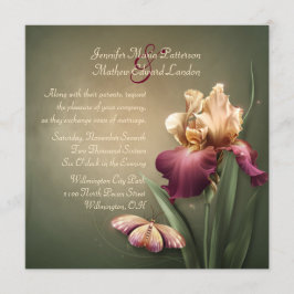 Einladung zur Hochzeit von Burgund und Cream Iris