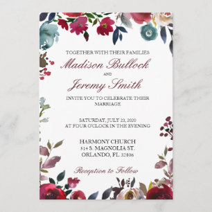 Einladung zur Hochzeit von Burgund und Marineflott