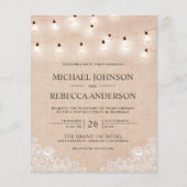 Einladung zur Hochzeit von Burlap Lights Lights (Vorderseite)