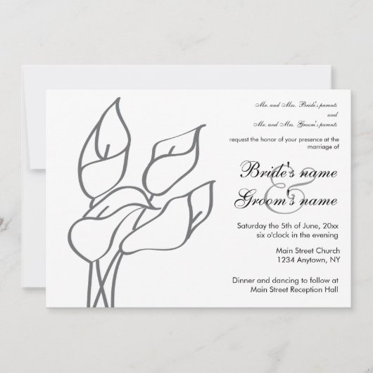 Einladung zur Hochzeit von Calla Lily (Vorderseite)