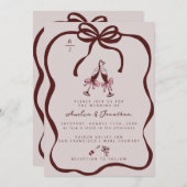 Einladung zur Hochzeit von Champagner (Vorne/Hinten)