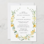 Einladung zur Hochzeit von Chic Yellow and White F (Vorderseite)