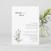 Einladung zur Hochzeit von Classy Olive Branch (Stehend Vorderseite)