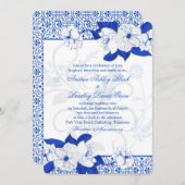 Einladung zur Hochzeit von Cobalt Blue und White F (Vorne/Hinten)