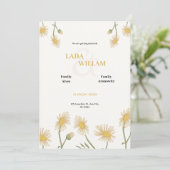 Einladung zur Hochzeit von Creme Green and Yellow (Stehend Vorderseite)