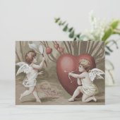 Einladung zur Hochzeit von Cupid Net Heart Bow Arr (Stehend Vorderseite)