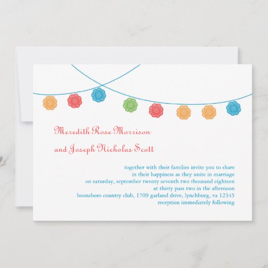 Einladung zur Hochzeit von Doily Garland (Vorderseite)