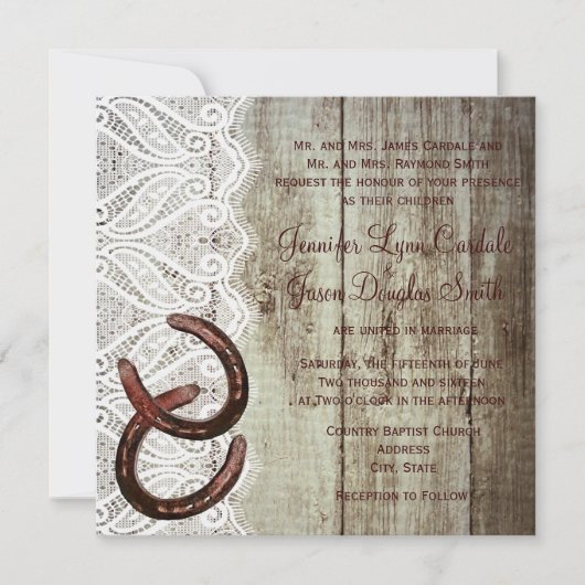 Einladung zur Hochzeit von Doppel-Pferd (Vorderseite)