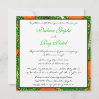 Einladung zur Hochzeit von Electric Orange & Green