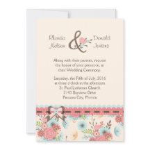 Einladung zur Hochzeit von Elfenbein, Blau und Kor