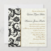 Einladung zur Hochzeit von Elfenbein, Gold und Bla (Rückseite)