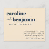 Einladung zur Hochzeit von Elfenbein, Marine (Vorderseite)