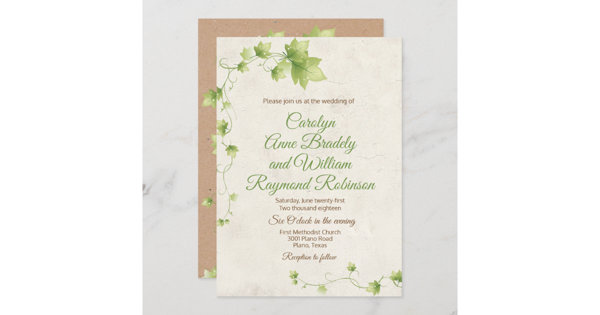 Einladung zur Hochzeit von Englisch Ivy Zazzle.de
