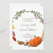 Einladung zur Hochzeit von Erntedank oder Herbst (Vorne/Hinten)