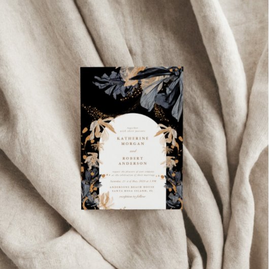 Einladung zur Hochzeit von exklusivem Gold und sch