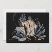 Einladung zur Hochzeit von exklusivem Gold und sch (Rückseite)