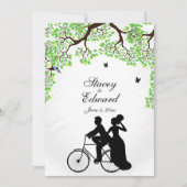 Einladung zur Hochzeit von Fahrrädern (Vorderseite)