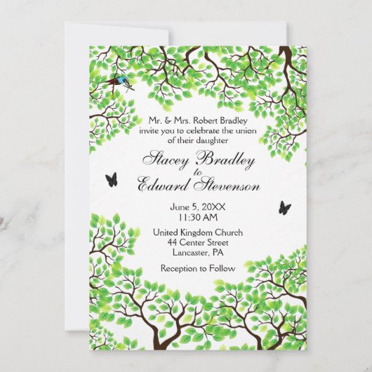 Einladung zur Hochzeit von Fahrrädern (Rückseite)