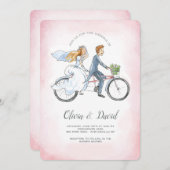 Einladung zur Hochzeit von Fahrrädern (Vorne/Hinten)