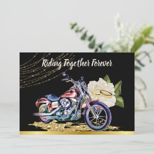 Einladung zur Hochzeit von Fahrradfahrern (Stehend Vorderseite)