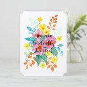 Einladung zur Hochzeit von Floral Spray (Stehend Vorderseite)