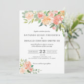 Einladung zur Hochzeit von Floral Watercolor (Stehend Vorderseite)