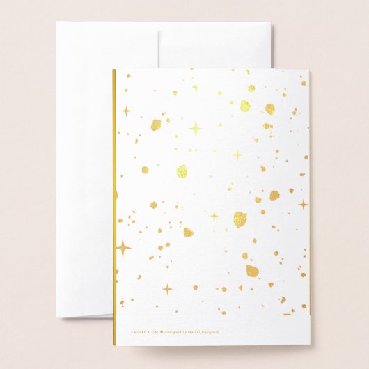 Einladung zur Hochzeit von Foto Gold Foil (Rückseite mit Umschlag)