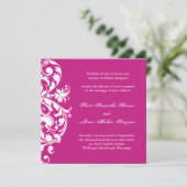 Einladung zur Hochzeit von Fuschia (Stehend Vorderseite)
