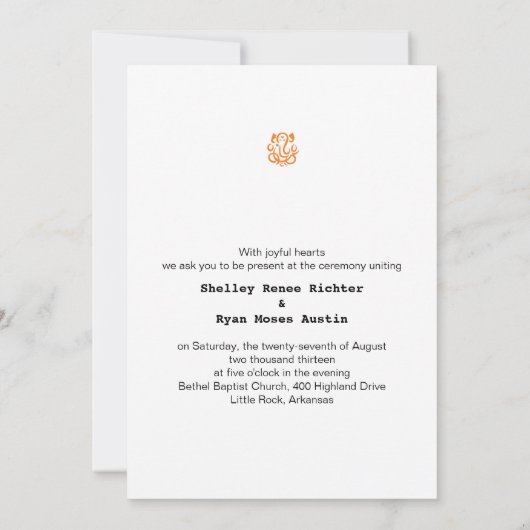 Einladung zur Hochzeit von Ganesha (Rückseite)