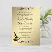 Einladung zur Hochzeit von Geigermusik 5" x 7" (Stehend Vorderseite)