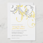 Einladung zur Hochzeit von Gelb und Grau (Vorderseite)