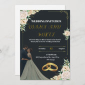 Einladung zur Hochzeit von Gelb und Grün (Vorne/Hinten)