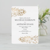 Einladung zur Hochzeit von Gold-Blume (Stehend vorne)