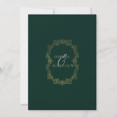 Einladung zur Hochzeit von Gold & Emerald Green Sc (Rückseite)