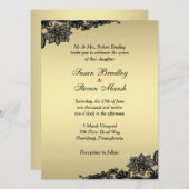 Einladung zur Hochzeit von Gold Lace (Vorne/Hinten)