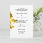 Einladung zur Hochzeit von Gold Lilie (Stehend Vorderseite)