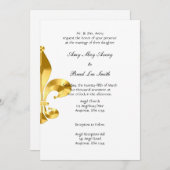 Einladung zur Hochzeit von Gold Lilie (Vorne/Hinten)