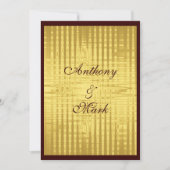 Einladung zur Hochzeit von Gold und Brown (Vorderseite)