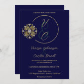 Einladung zur Hochzeit von Gold und Diamanten (Vorne/Hinten)