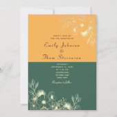 Einladung zur Hochzeit von Gold und Emerald Green (Vorderseite)