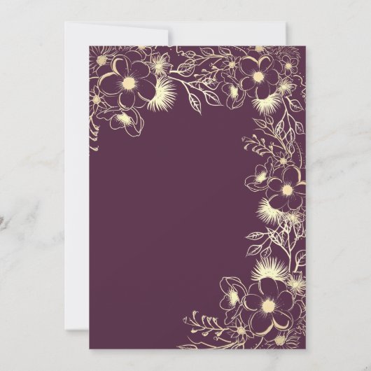 Einladung zur Hochzeit von Gold und Emerald Green (Rückseite)